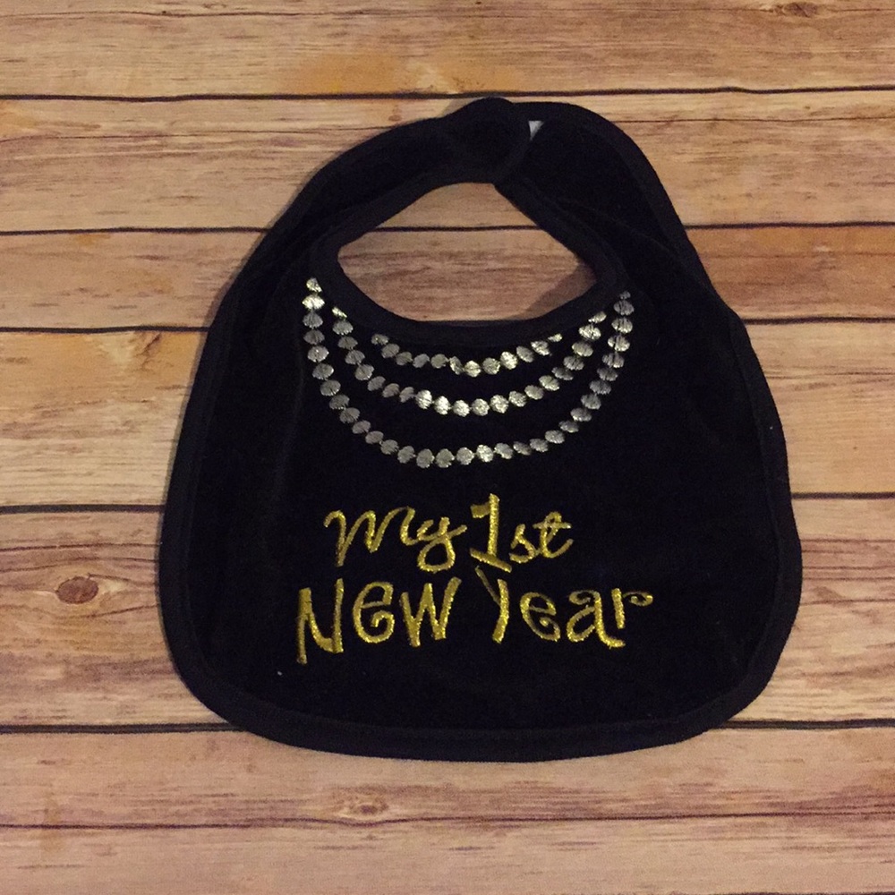 My First New Year Velvet Bib